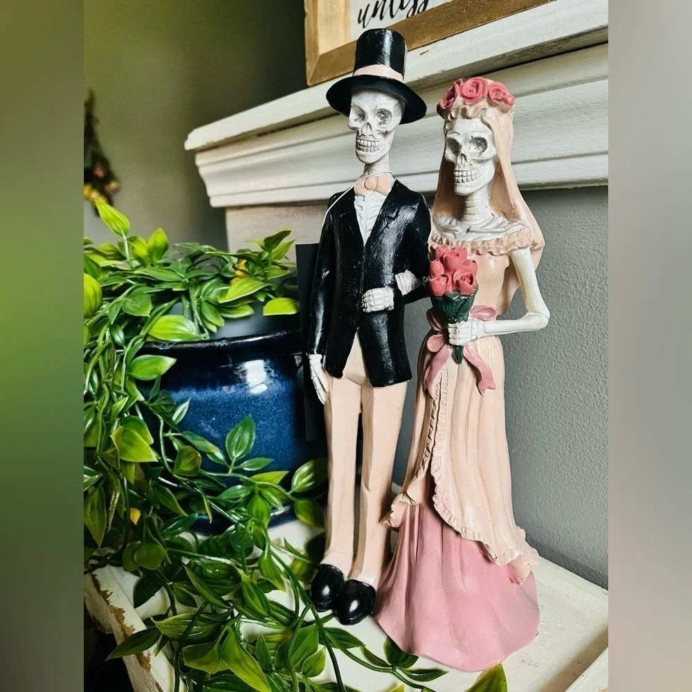 Rachel Zoe Skeleton Bride Groom Figurine Halloween Decor NWT